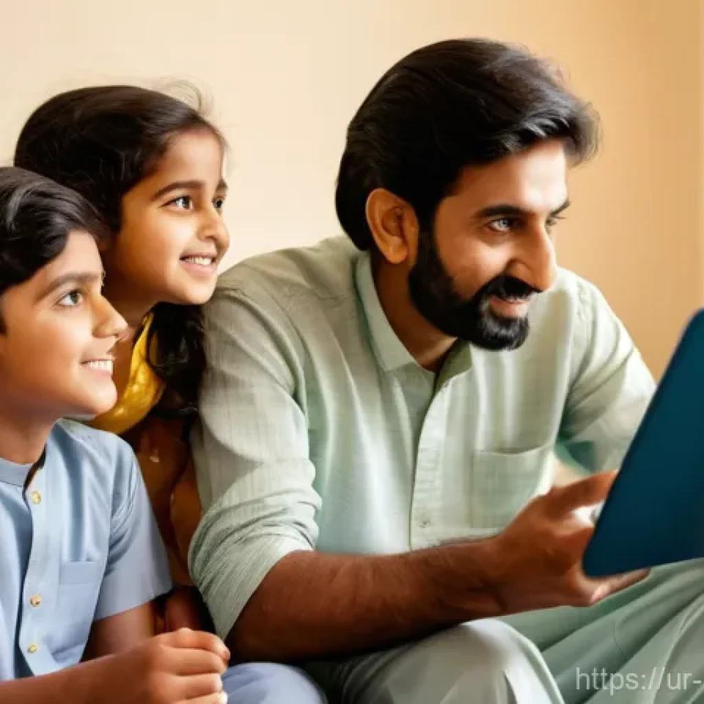 공공임대주택 신청 방법 - **Prompt:** A Pakistani family, consisting of a father, mother, and two children (a boy and a girl, ...