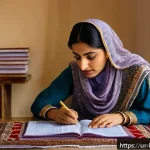 Home 23 임대료 분쟁 해결 사례 - A detailed scene inside a modern Pakistani rental apartment where a landlord and tenant are sitting ...